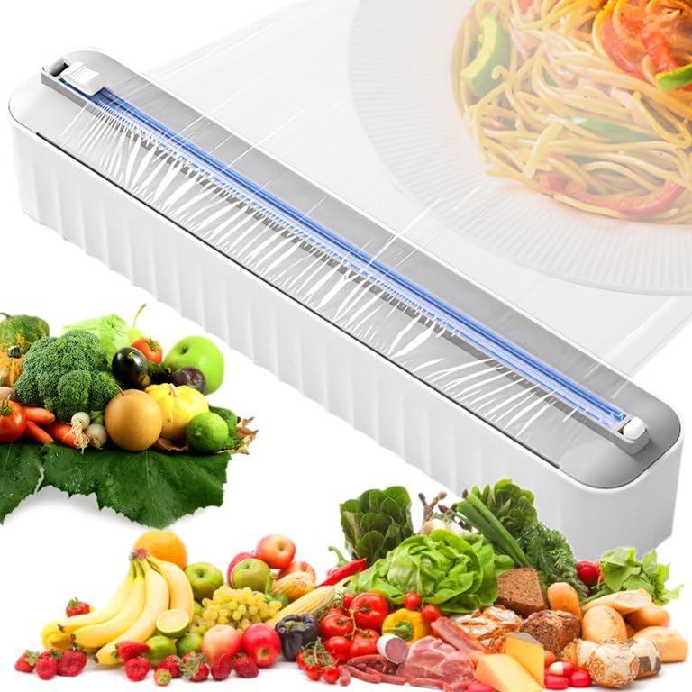 Magnetic Plastic Wrap Dispenser with Paper Towel Holder
