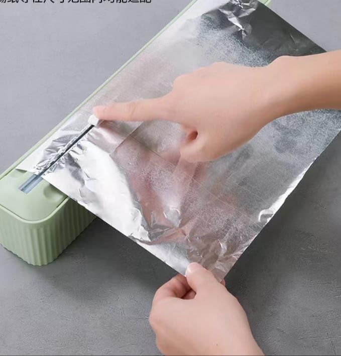 Magnetic Plastic Wrap Dispenser with Paper Towel Holder