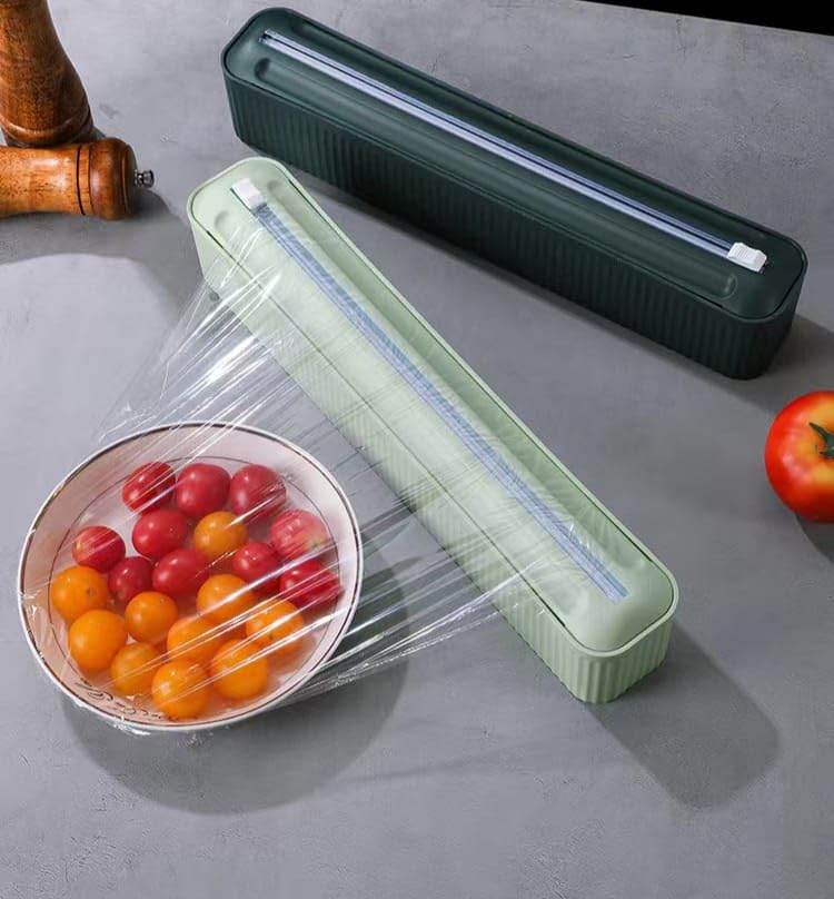Magnetic Plastic Wrap Dispenser with Paper Towel Holder