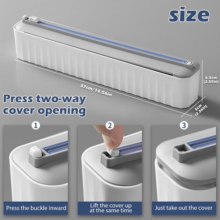 Magnetic Plastic Wrap Dispenser with Paper Towel Holder